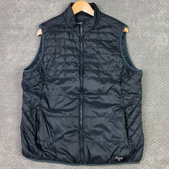 Rhone Nordic Quilted Vest Men's Large Black Full Zip Puffer Hiking Outdoor - Picture 1 of 13